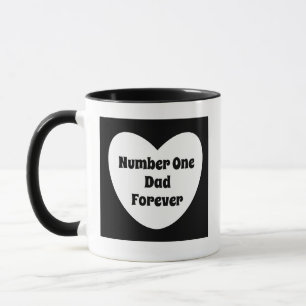 Numéro Un Papa Noir et Blanc Moderne Coeur Mug