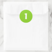 Numéro un petit Stickers vert rond par Janz (Sac)