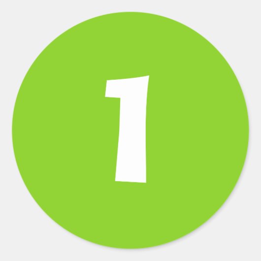 Numéro un petit Stickers vert rond par Janz (Devant)