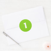 Numéro un petit Stickers vert rond par Janz (Enveloppe)