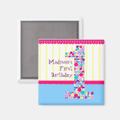 Numéro un, premier aimant d'anniversaire (Recto/Verso)