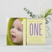 NUMÉRO UN| PREMIER ANNIVERSAIRE INVITATION (Debout devant)