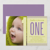 NUMÉRO UN| PREMIER ANNIVERSAIRE INVITATION (Devant / Derrière)