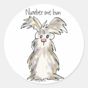 Numéro un - Sticker de lapin de dessin