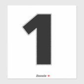 Numéro un Sticker noir et blanc (Feuille)