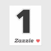 Numéro un Sticker noir et blanc (Feuille)