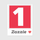 Numéro un Sticker rouge et blanc (Feuille)