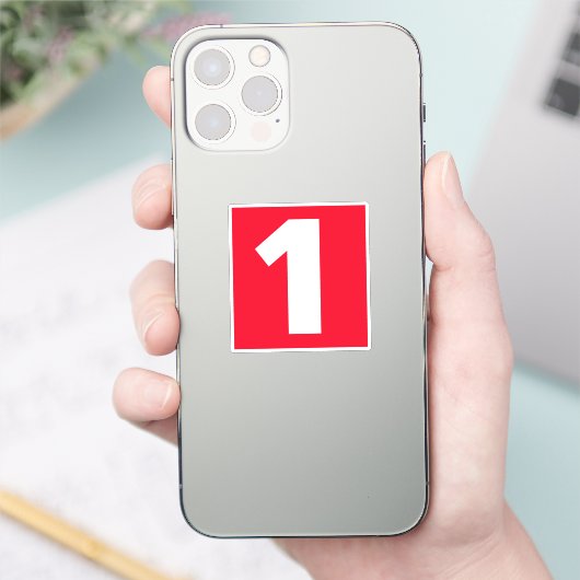 Numéro un Sticker rouge et blanc (Téléphone)