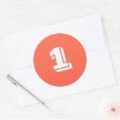 Numéro un Stickers rouge tomate ronde de grande ta (Enveloppe)