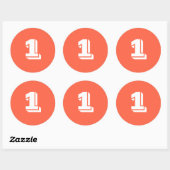 Numéro un Stickers rouge tomate ronde de grande ta (Feuille)