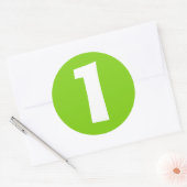 Numéro un Stickers vert rond grand par Janz (Enveloppe)