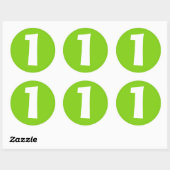Numéro un Stickers vert rond grand par Janz (Feuille)