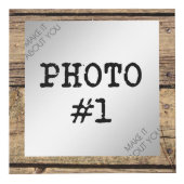 Numero Uno Papa in rustieke houten ingelijste foto Kubus (Voorkant)