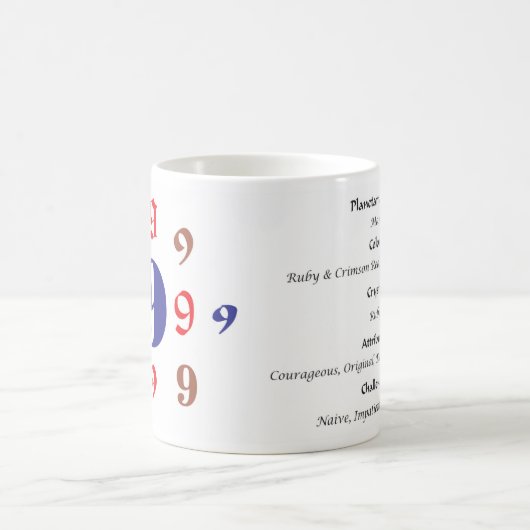 Numérologie 9 Mug (Centre)