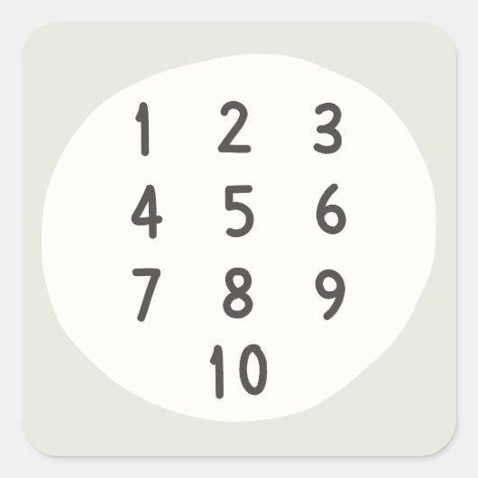 numéros 1-10 Comptage Stickers & Étiquettes (Devant)