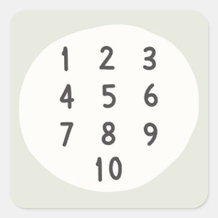 numéros 1-10 Comptage Stickers & Étiquettes