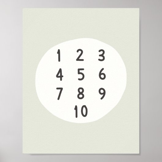numéros 1 à 10 comptant Poster & Imprimés (Devant)