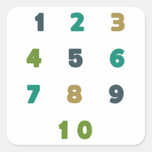 numéros 1 à 10. Stickers & Étiquettes