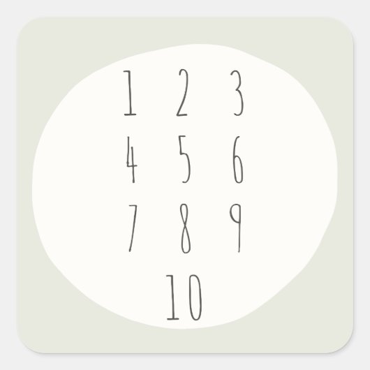 numéros 1 à 10. Stickers & Étiquettes (Devant)