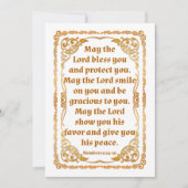 Numéros 6:24-26 Carte de remerciements plat (Devant)