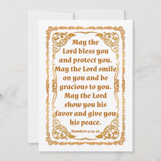 Numéros 6:24-26 Carte de remerciements plat (Devant)