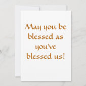 Numéros 6:24-26 Carte de remerciements plat (Dos)