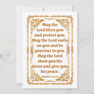 Numéros 6:24-26 Carte de remerciements plat