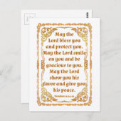 Numéros 6:24-26 Carte Verse Bible (Devant / Derrière)