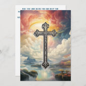 Numéros 6:24 Que le seigneur vous bénisse carte de (Devant / Derrière)