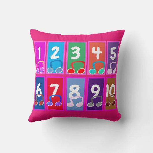 Numéros de maths précoces 1 à 10 coussin (Verso)