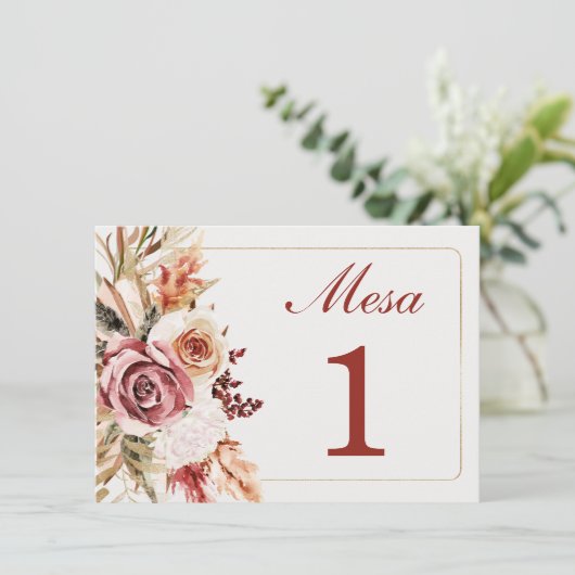Numeros de Mesa para Bodas Menu (Staand voorkant)