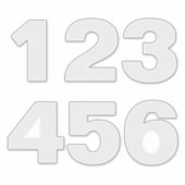 Numéros de poubelles en Sticker gris et blanc (Devant)