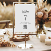 Numéros de table à code QR simple formels