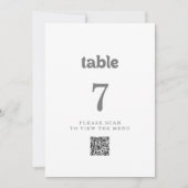 Numéros de table à code QR simple formels (Devant)