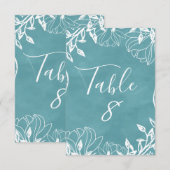 Numéros de table à l'aquarelle florale modifiables (Devant / Derrière)