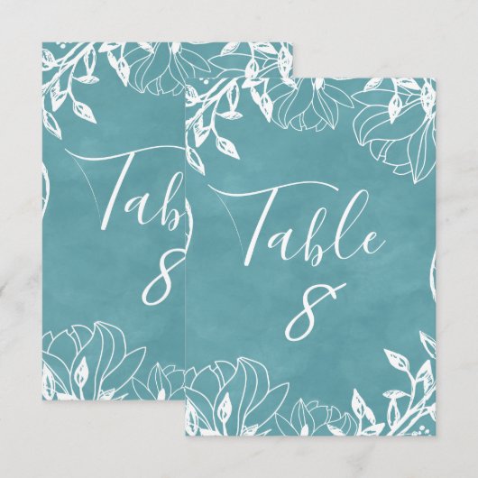 Numéros de table à l'aquarelle florale modifiables (Devant / Derrière)