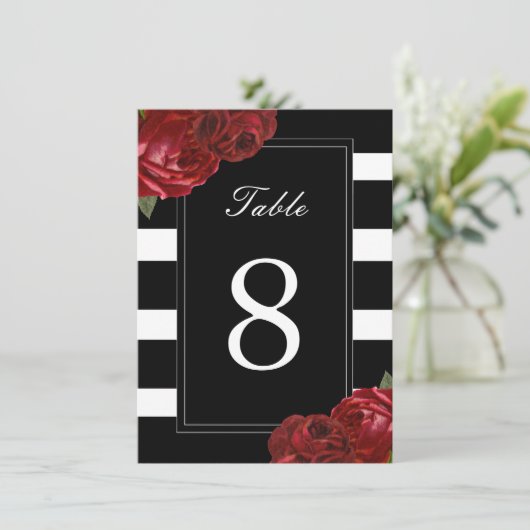 Numéros de table à rayures noires et blanches (Debout devant)