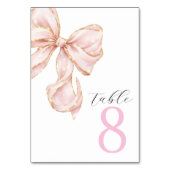 Numéros de table à ruban rose élégant (Par défaut)
