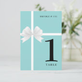 Numéros de table à ruban turquoise, sarcelle, bleu (Debout devant)