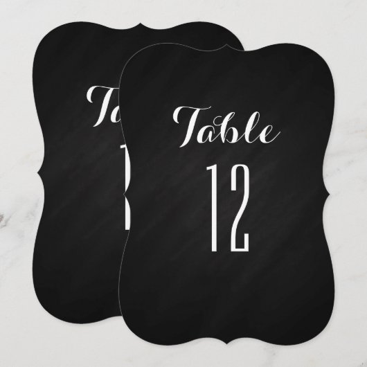 Numéros de table à tableau noir sur support (Devant / Derrière)