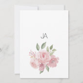 Numéros de table à thème botanique pastel rose aqu (Dos)