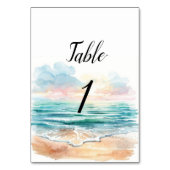Numéros de table à thème marin en aquarelle modern (Dos)