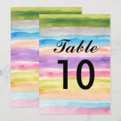 numéros de table aquarelle couleurs pastel (Devant / Derrière)