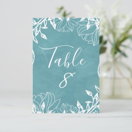 Numéros de table aquarelle floraux modifiables de  (Debout devant)
