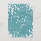 Numéros de table aquarelle floraux modifiables de  (Devant / Derrière)