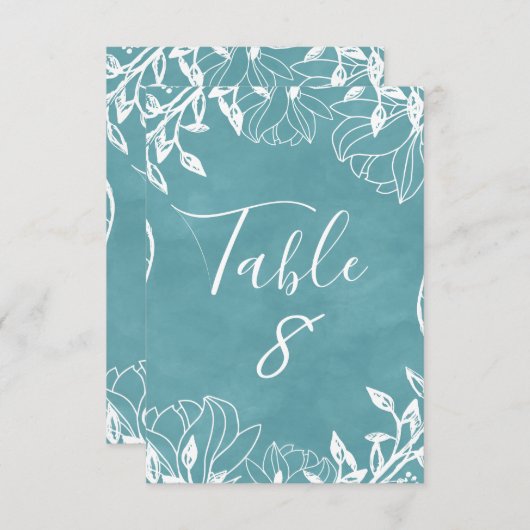 Numéros de table aquarelle floraux modifiables de  (Devant / Derrière)