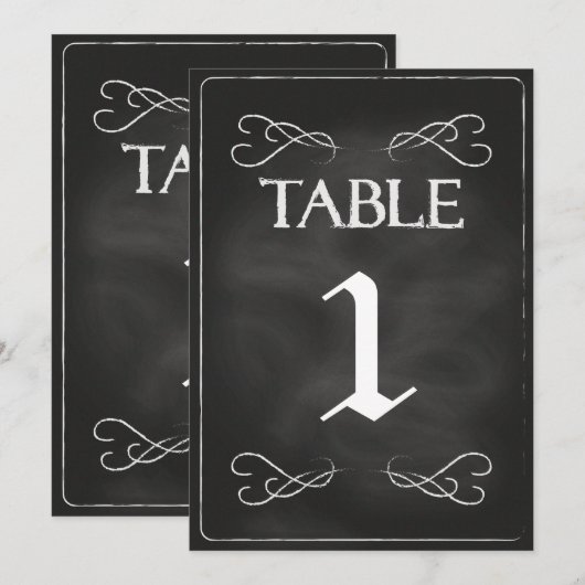 Numéros de table ardoise (Devant / Derrière)