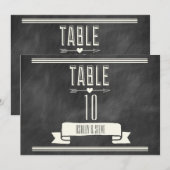 NUMÉROS DE TABLE ARDOISE MODERNES (Devant / Derrière)