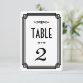 Numéros de table Art Déco blanc et noir simples (Debout devant)