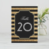 Numéros de table Art Déco dorés pailletés des anné (Debout devant)